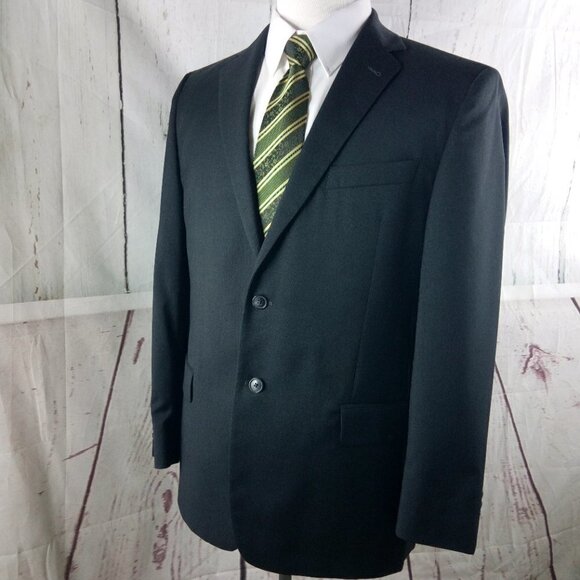 Joseph Abboud Italian Super 120's 42R Wool 2 Button Charcoal Suit Blazer Jacket - Picture 5 of 10